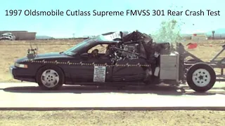 1990-1997 Oldsmobile Cutlass Supreme FMVSS 301 Rear Crash Test (50 Mph)