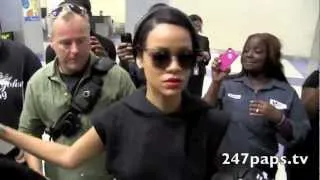 Rihanna arriving through JFK Airport