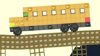 Traffic crossing a TNT bridge in Bad Piggies