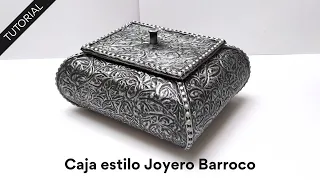 Tutorial: Caja estilo Joyero Barroco 🥰♻️ Reciclando cartón!