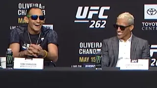 Tony Ferguson and Charles Oliveira being best of friends at UFC 262
