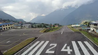 Twin otter landing in Lukla Airport, Nepal