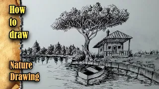 nature drawing with pencil shading | nature drawing