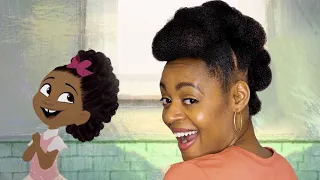 I COPIED A CARTOON’S HAIRSTYLE | Hair Love Short Film Reaction 4C Hair