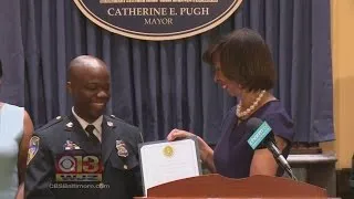 Baltimore City Police Officer Honored For Car Accident Response