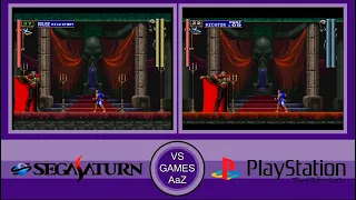 Castlevania Symphony of the Night - Sega Saturn vs Playstation - Side By Side Comparison Graphics