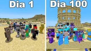 Esto Hacen mis Subs en 100 Días de un Desierto INFINITO en Minecraft