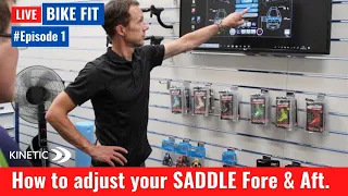 How to set up your bike saddle fore and aft position (Bike Fit Live from Studio)