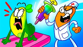 Sick Avocado In Hospital : Mom's Shot Time! | Real Vs Fake Doctor | Funny Cartoon By Avocado Family