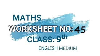 DOE WORKSHEET-45  CLASS -9  MATHS [ ENGLISH MEDIUM ]  DATE: 16/10/2020  : : [ VOLUME OF CONE ]