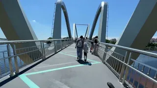 Велопрогулянка на Оболонському острові: Відкриття пішохідного Мосту-Хвилі