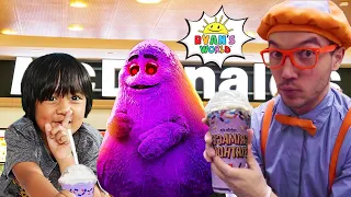 Ryan's World and Blippi Wonders Tried the Grimace Shake in Real Life