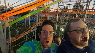 front row on Python roller coaster at Bluegrass Fair (June 17th, 2022)