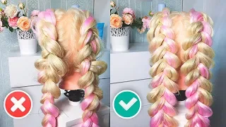 🔴ЛЕГКИЙ СПОСОБ БЕЗ ПЛЕТЕНИЯ🔴КОСЫ на Последний Звонок⭐Easy Way Double Dutch Braid Tutorial⭐