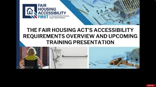 The Fair Housing Act’s Accessibility Requirements Overview and Upcoming Training (A.M.)