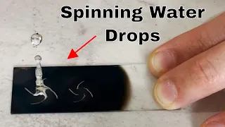 Hydrophobic Patterns Make Spinning Water Drops