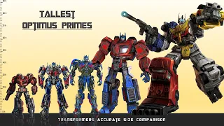 10 Tallest Optimus Primes + Kaiju Size Version