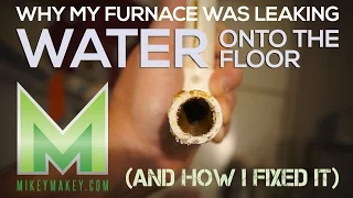 How to stop a furnace from leaking water onto the floor! (Unclogging the condensate drain line)