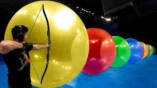 How Many Giant Balloons Stops An Arrow?