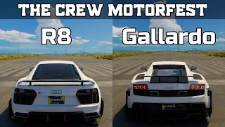 The Crew Motorfest - Audi R8 V10 Plus vs Lamborghini Gallardo LP 570-4 - Drag Race