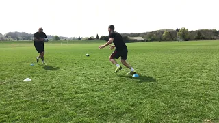 A rugby drill to help with your footwork and handoff