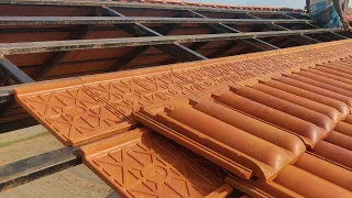 Kerala Clay Roof Tile Laying || Roof tile Laying #Mr47Civil 🔥