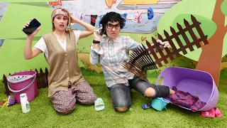Reyhan abla Cengiz'ın çamaşırlarını yıkıyor! Eğlenceli komik video