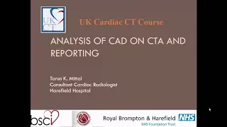 Analysis and reporting of CAD on CTA