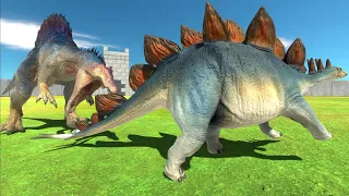 Long Battle 1vs1 ARBS｜ Spinosaurus VS Stegosaurus  --  Animal Revolt Battle Simulator