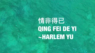 情非得已 Qing Fei De Yi ~ Harlem Yu - Pinyin Lyrics