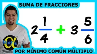 Suma de 2 Fracciones Mixtas Método mínimo común múltiplo 2 | Alfa MatFis