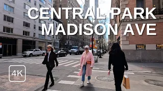 NEW YORK CITY Walking Tour (4K) CENTRAL PARK - MADISON AVENUE