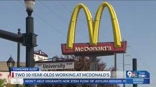 Two 10-year-olds caught working at McDonalds.