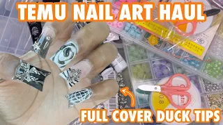 HUGE TEMU NAIL HAUL Pt. 2 | Must Have Accessories For Your Craft | Full Cover Duck Tips With 3D Art