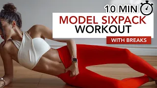 10 MIN MODEL SIXPACK WORKOUT (With Breaks) | Slim Waist & Toned Abs | Eylem Abaci