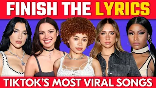 FINISH THE LYRICS - 2023 Most Popular Viral TikTok Songs 📢🎵 | Music Quiz