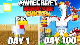 I Survived 100 DAYS as a CHICKEN in HARDCORE Minecraft!