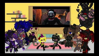 Fnaf 4 crew+aftons, reacting to labyrinth & I can't fix you
