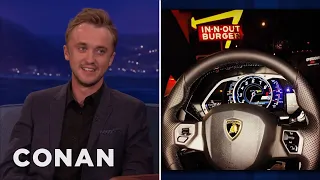 Tom Felton's Lamborghini In-n-Out Trip | CONAN on TBS