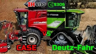 Deutz-Fahr C9306 TS(B) VS Case IH 6130 - Size/Power/Capacity comparison (Green Beast vs Red Monster)