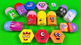 Cleaning Dirty Colors Numberblocks with CLAY in Ice Cream, Hexagon Shapes Coloring! Satisfying Video