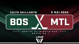 Séries éliminatoires de la LPHF : Boston c. Montréal (match no 1)