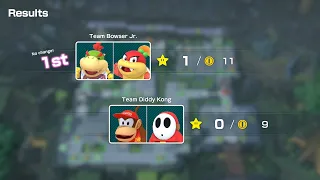 Super Mario Party Partner Party #1249 Domino Ruins Bowser Jr & Pom Pom vs Diddy Kong & Shy Guy