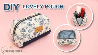 DIY LOVELY POUCH BAG TUTORIAL | Makeup Bag Design Idea & Sewing Pattern [sewingtimes]