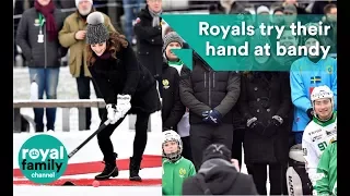 Prince William and Kate try their hand at bandy