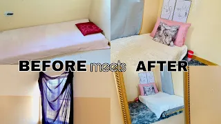 Extreme bedroom makeover without bed| Renter friendly makeover low budget🤞🏾