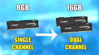 8GB Single Channel vs 16GB (2x8) Dual Channel - 6 Games Test - i7-7700K