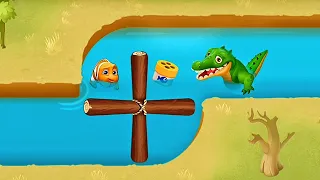 Fishdom Gameplay | Crocodile attack! Help the Fish beat the mini game Part 7