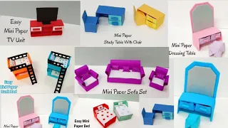 6 EASY MINI PAPER FURNITURE CRAFT IDEAS | Paper Craft/ Doll House Craft Ideas/ school hacks/ Origami