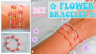 DIY seed bead flower bracelet *EASY*
